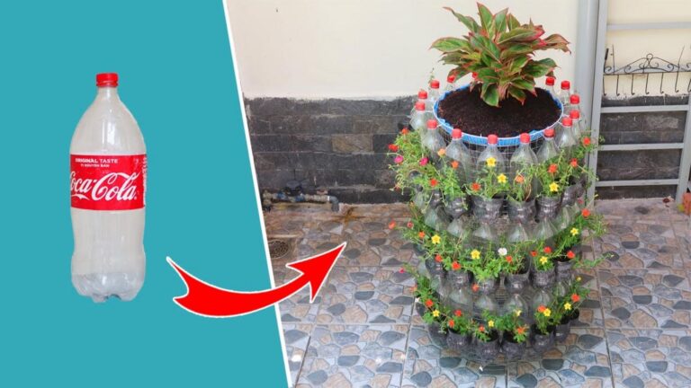 Transform your garden space with this simple trick to create stunning vertical flower pots…