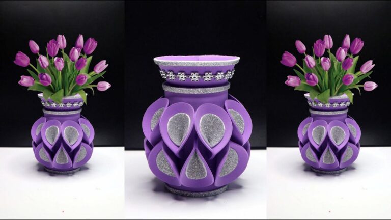 This simple craft transforms plastic bottles into stunning flower vases…