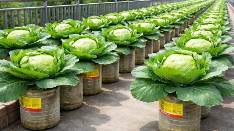 This simple bottle hack transforms tiny spaces into lush cabbage gardens…