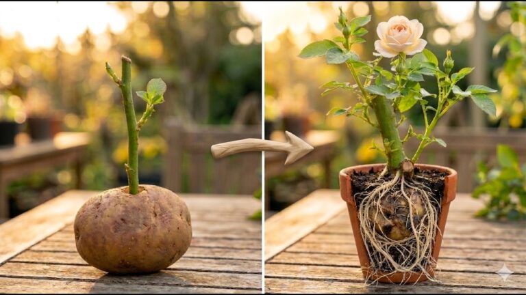 Root Rose Cuttings in 3 Easy Steps Using Potatoes for Gorgeous Blooms! 🌹✨