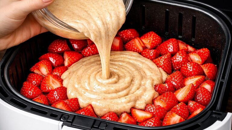 5-Minute Air Fryer Strawberry Cake Recipe Everyone is Raving About! 🍓