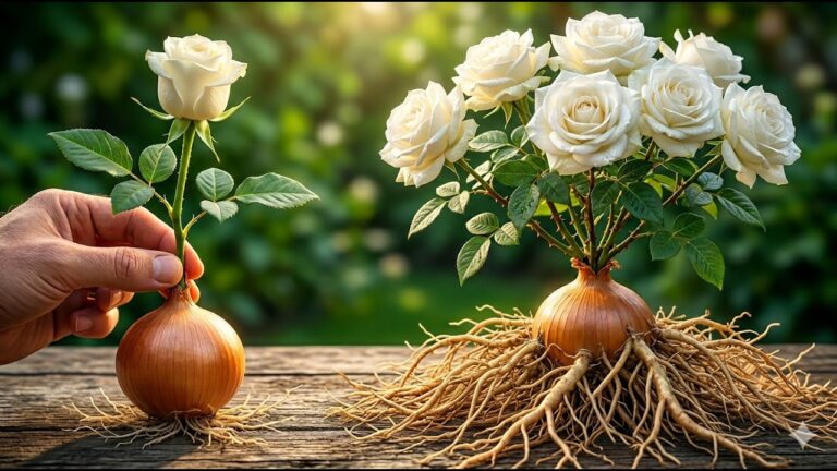 Grow 5 Beautiful Roses from Cuttings Using This Simple Onion Trick! 🌹