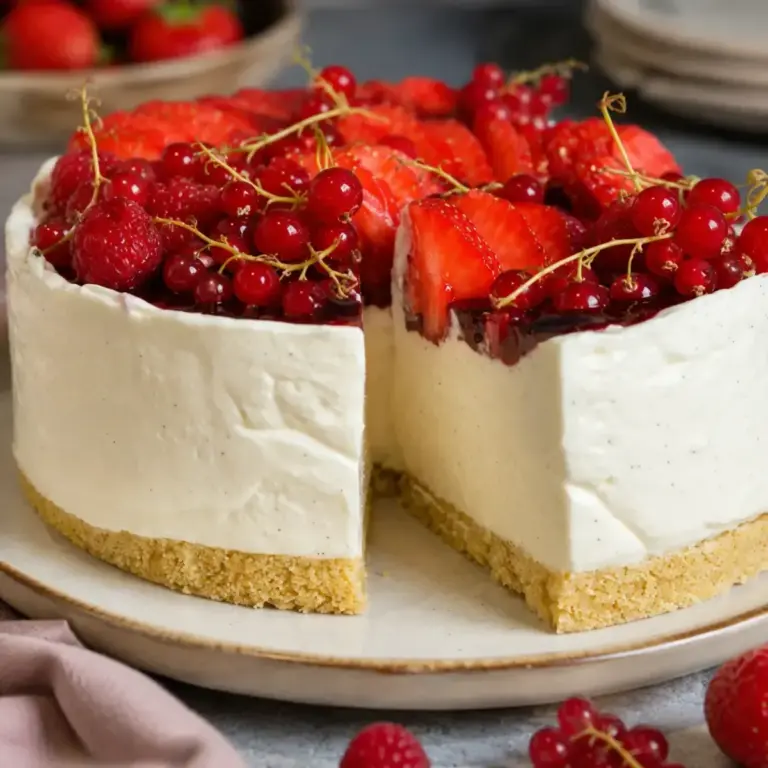 No-Bake Vanilla Cheesecake with Berries: A Refreshing Delight