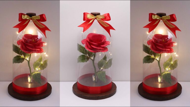 Transform 1 Plastic Bottle into an Enchanted Rose Flower Lamp: DIY Idea!