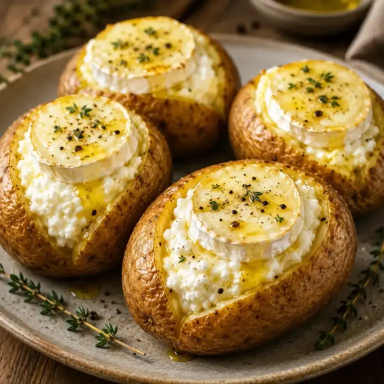 Stuffed Potatoes with Fresh Goat Cheese and Melty Goodness