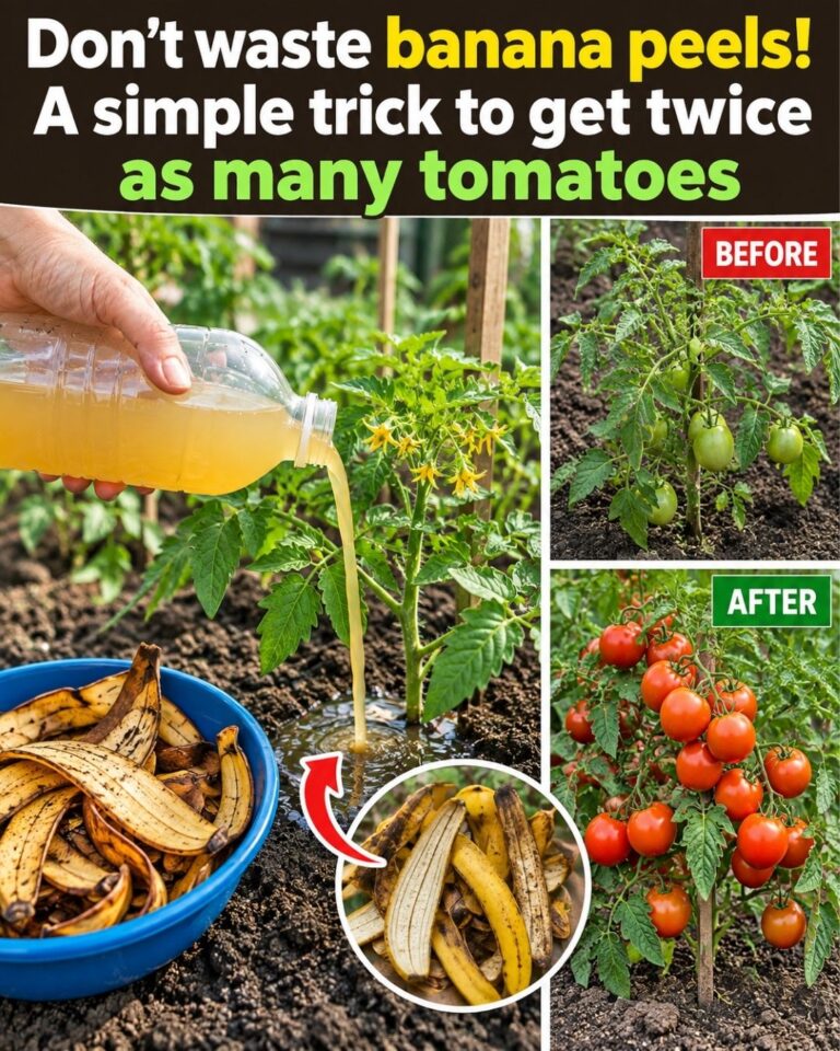 🍅 Don’t waste banana peels! A simple trick to get twice as many tomatoes