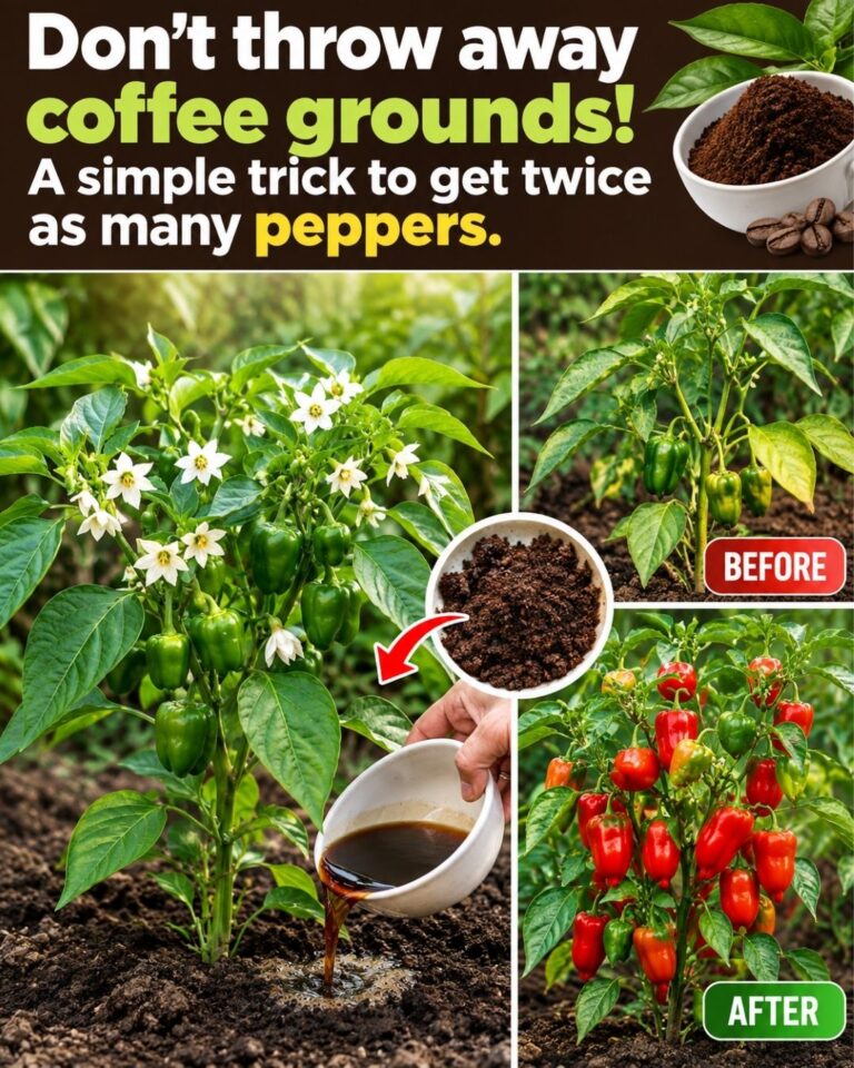 🌶️ Don’t throw away coffee grounds! A simple trick to get twice as many peppers.