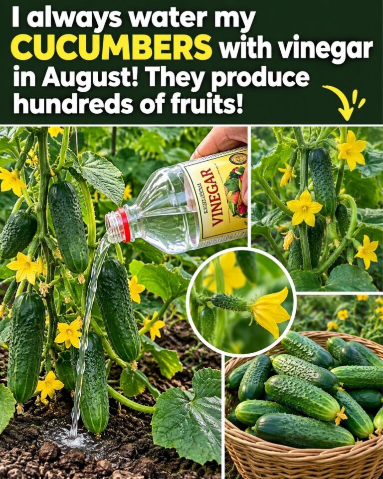 I always water my cucumbers with vinegar in August! They produce hundreds of fruits.