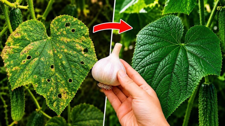 Just garlic… and the angular spots on my cucumbers started to disappear 🌱🥒
